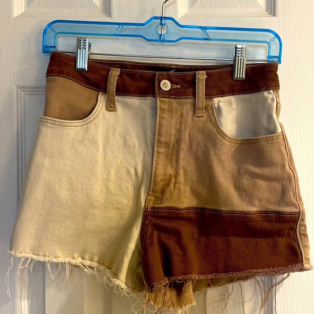 Hollister Brown and Cream Women Shorts